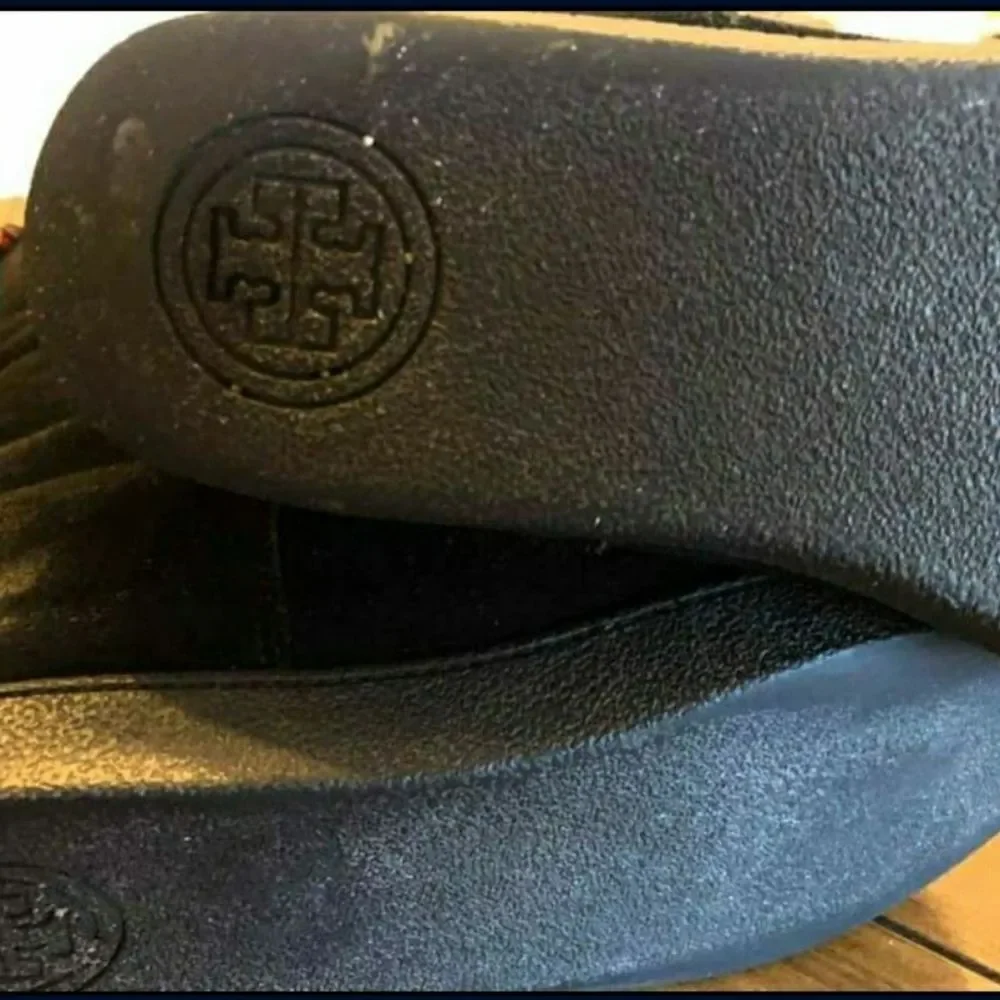 Tory Burch Black Shearling Nadine Amelie Buckle Suede Leather Boots Size 7.5